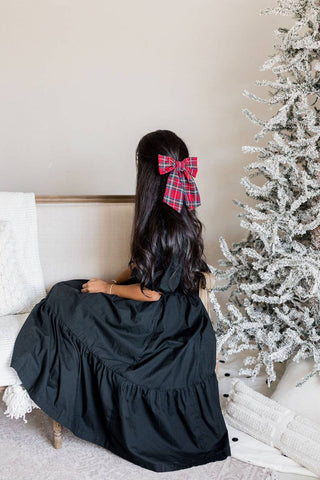 Tartan Lucy Bow Barrette | Black Tartan