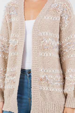 Mocha Knit Patterned Cardigan