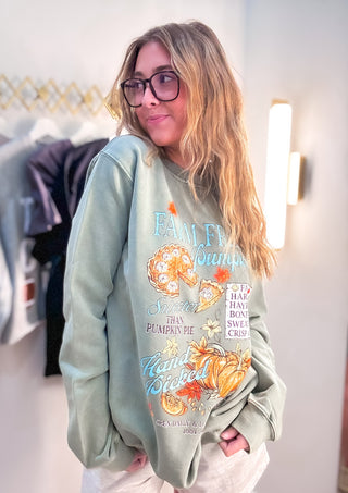 Farm Fresh Pumpkins Sweatshirt - Olive