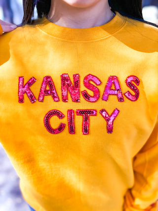 Kansas City Star Sequin Sweatshirt - Gold