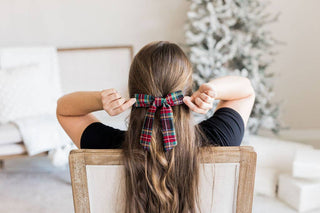 Tartan Emily Bow Barrette Clip | Red Tartan