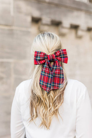 Tartan Lucy Bow Barrette | Black Tartan