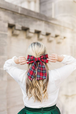 Tartan Lucy Bow Barrette | Black Tartan