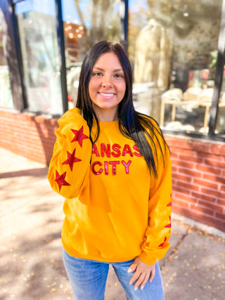 Kansas City Star Sequin Sweatshirt - Gold