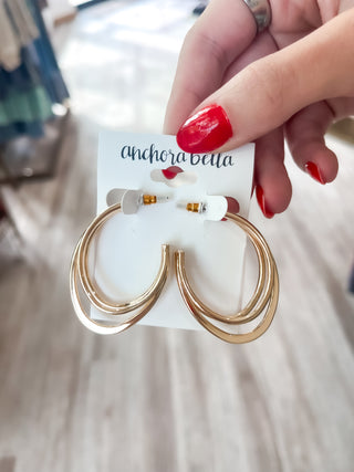 Dimensional Oval Hoop Earrings