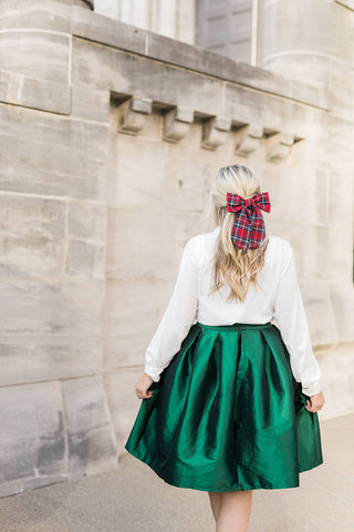 Tartan Lucy Bow Barrette | Black Tartan