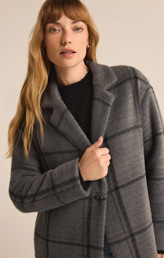 Mason Windowpane Coat - Charcoal Heather