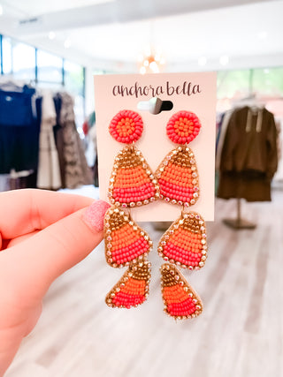 Candy Corn Drop Earring - Pink Multi