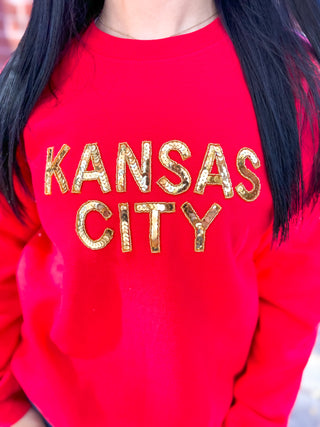 Kansas City Sequin Sweatshirt - Red