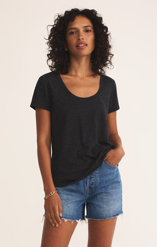 Anywhere Scoop Tee - Black