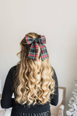 Tartan Lucy Bow Barrette | Black Tartan