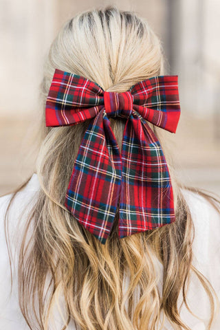 Tartan Lucy Bow Barrette | Black Tartan