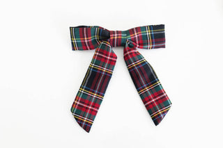 Tartan Emily Bow Barrette Clip | Red Tartan