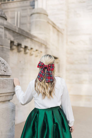 Tartan Lucy Bow Barrette | Black Tartan