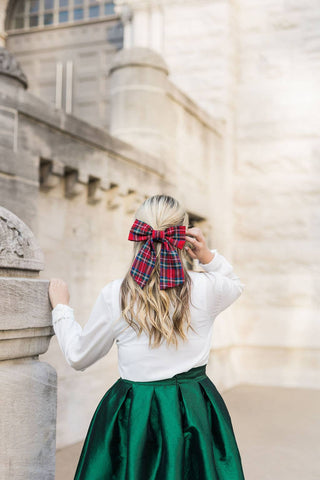 Tartan Lucy Bow Barrette | Black Tartan